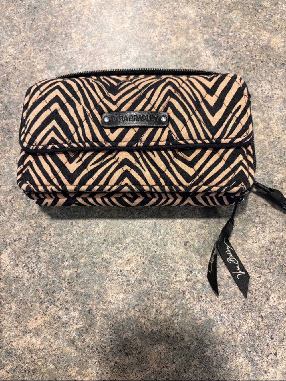 Vera Bradley Zebra-Pattern Wallet in Beige and Black